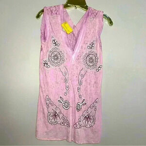 Tambourine Design Beaded Top from India. Hand-beaded. Exclusive brand. Size S